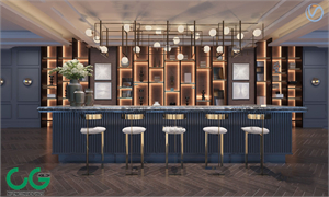 Modern bar bar chair combination 3d model